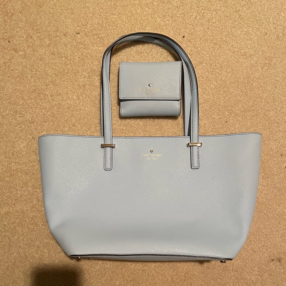 Light Blue Kate Spade Tote Bag and Wallet